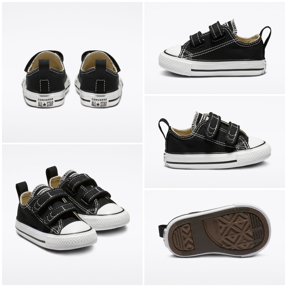 Black Chuck Taylor All Star Infant Velcro Low Top